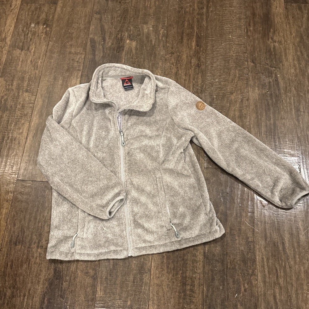 Gerry Mountaineering Furry Fleece Zip Up Jacket Plush Tan Women's Size Large
